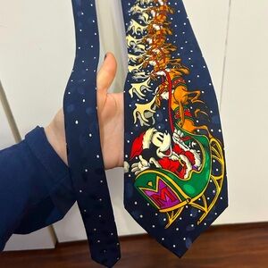 Vintage Mickey Inc Polka Dot Mickey Mouse Christmas Tie 100% Silk Made in Korea